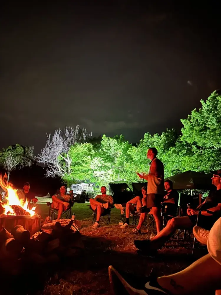 Campfire chat late at night