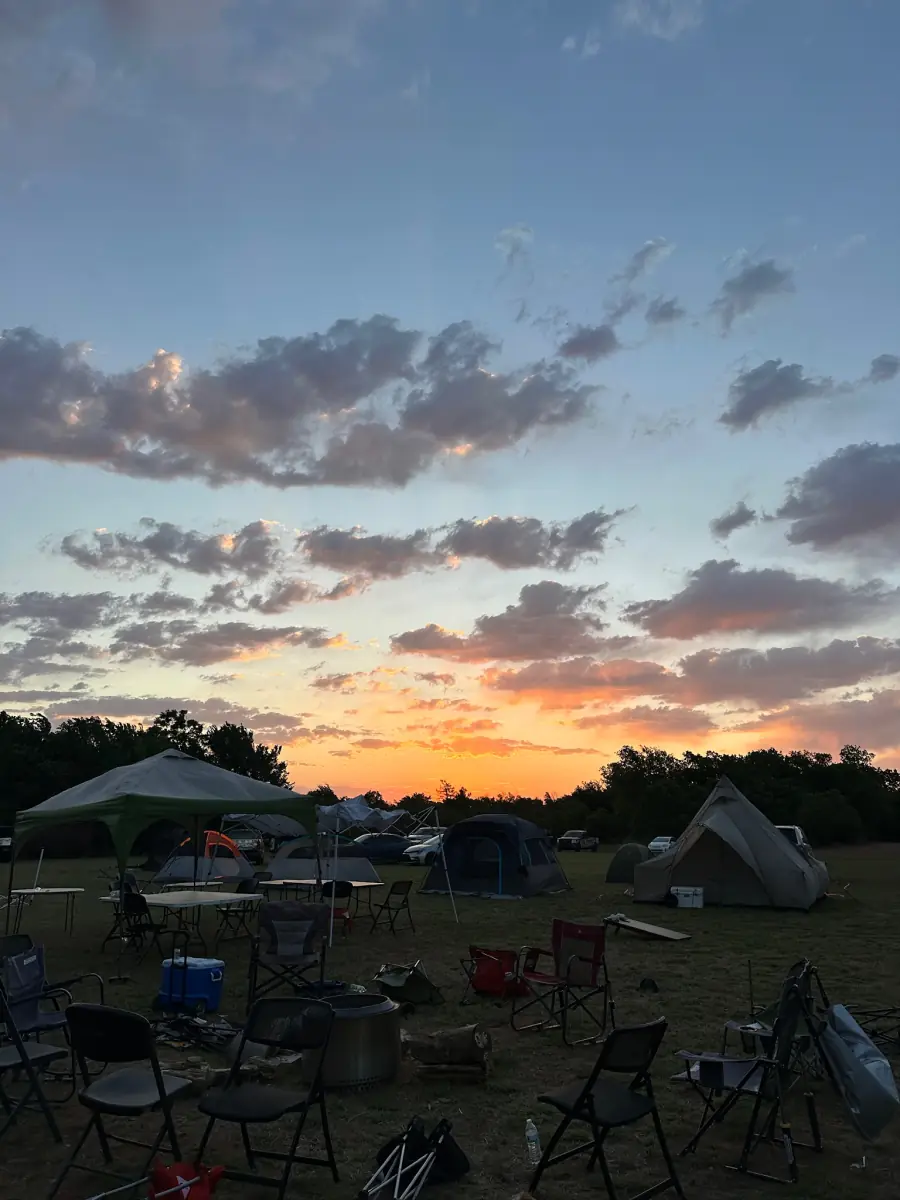 Sunrise over the Meantime camp